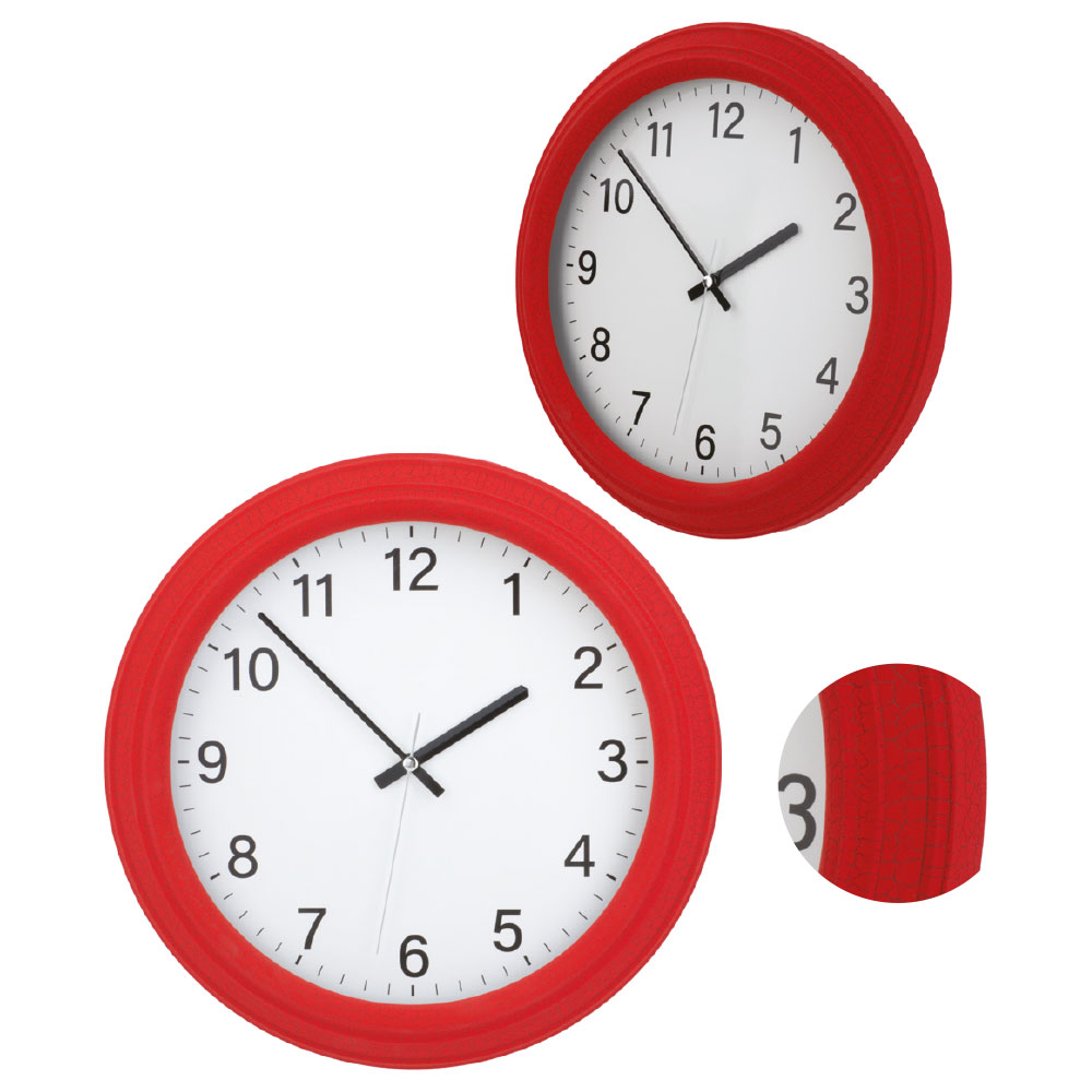 Kırmızı Çatlak Desenli Plastik Duvar Saati - IP723258-ÇK34