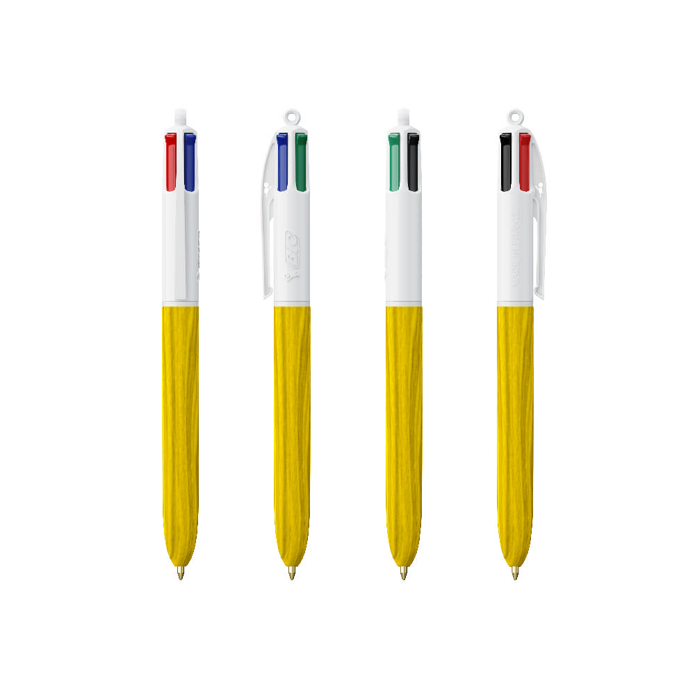 Bic 4 Renkli Ahşap Stil Tükenmez Kalem - 3460001061 - Görsel 5