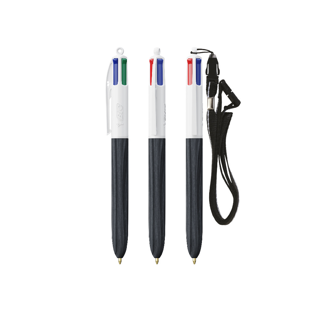 Bic 4 Renkli Ahşap Stil Tükenmez Kalem - İpli - 3460001064