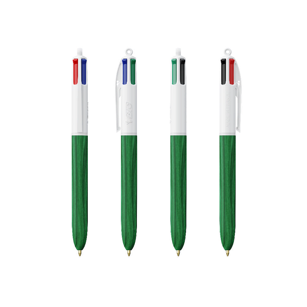 Bic 4 Renkli Ahşap Stil Tükenmez Kalem - İpli - 3460001064 - Görsel 12