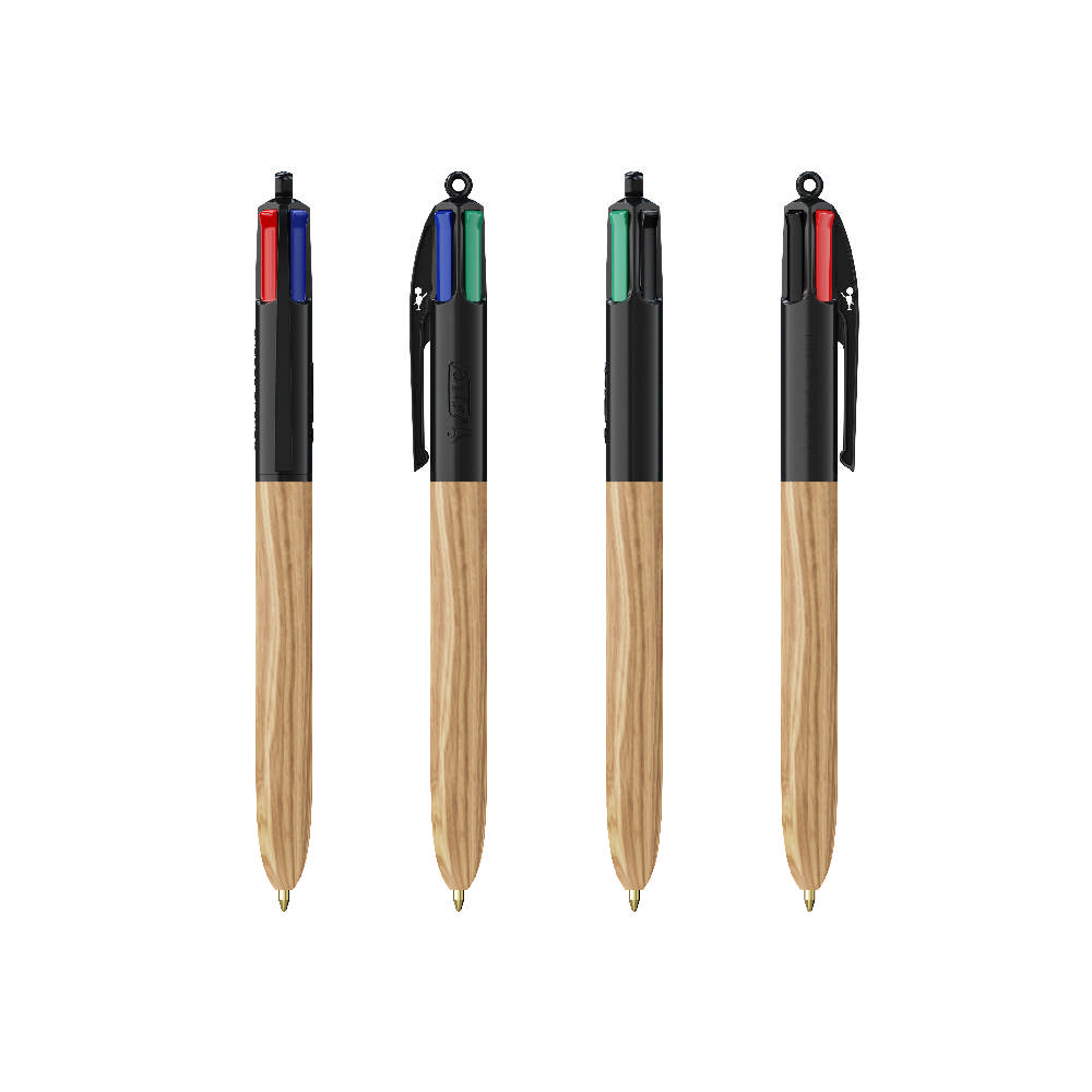 Bic 4 Renkli Ahşap Stil Tükenmez Kalem - İpli - 3460001064 - Görsel 17